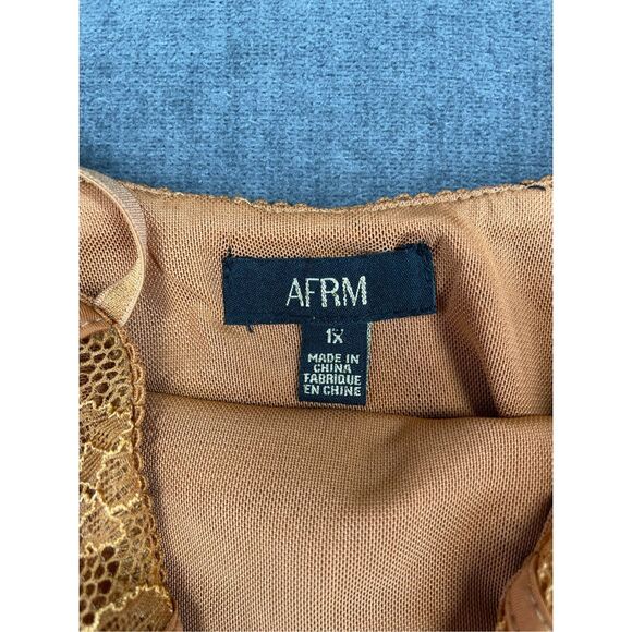 AFRM Lace Bodysuit Women 1X‎ Orange Romantic Corset Style Adjustable Straps - Picture 3 of 8